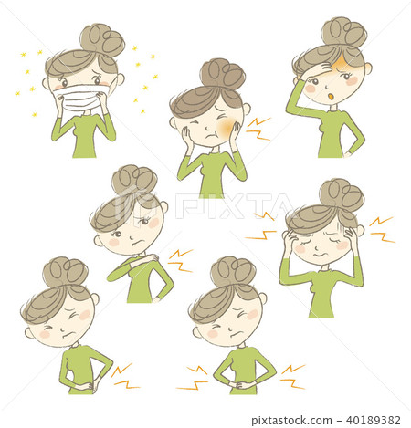 Various disease symptoms illustration set Various disease symptoms illustration set 40189382