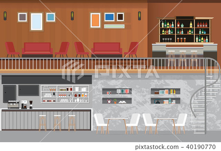 Modern Cafe shop Interior. Modern Cafe shop Interior. 40190770