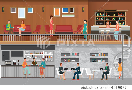 Modern Cafe shop Interior. 40190771