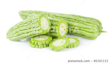 Momordica charantia on white background. Gourd 40191131