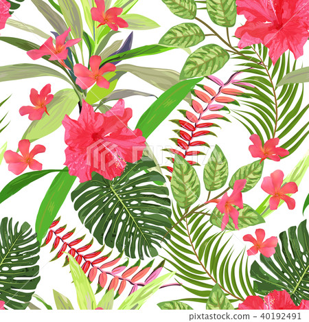 Floral seamless pattern. Background with isolated Floral seamless pattern. Background with isolated 40192491