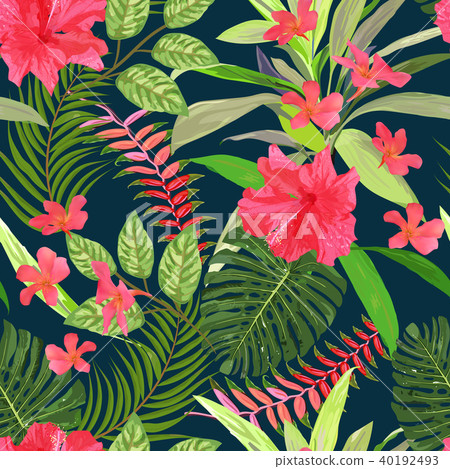 Floral seamless pattern. Background with isolated Floral seamless pattern. Background with isolated 40192493