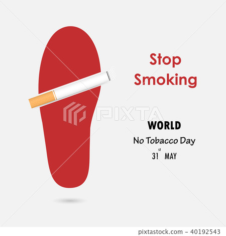 Shoe prints,foot prints and Quit Tobacco vector  40192543