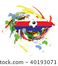 Soccer football with map and flags. 40193071