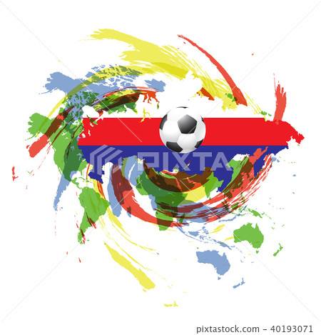 Soccer football with map and flags. Soccer football with map and flags. 40193071
