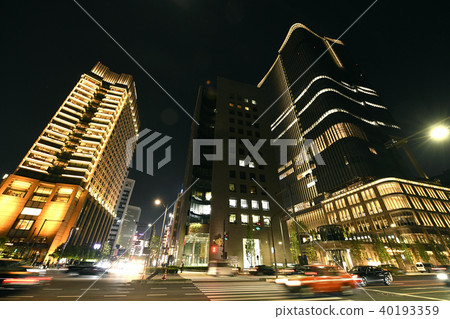 日本的東京都市風景東京中城日比谷(夜景)的都市風景的看法 日本的東京都市風景東京中城日比谷(夜景)的都市風景的看法 40193359