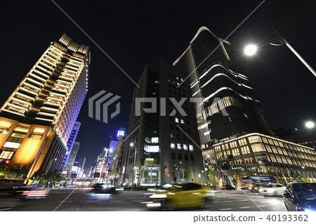 日本的東京都市風景東京中城日比谷（夜景）的都市風景的看法 40193362