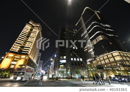 日本的東京都市風景東京中城日比谷（夜景）的都市風景的看法 40193363