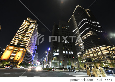 日本的東京都市風景東京中城日比谷(夜景)的都市風景的看法 日本的東京都市風景東京中城日比谷(夜景)的都市風景的看法 40193364