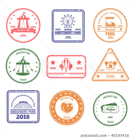 Amusement Park Stamps Set 40195438