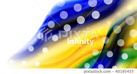 Vector flowing liqiud colors isolated on white, wave abstract background 40195455