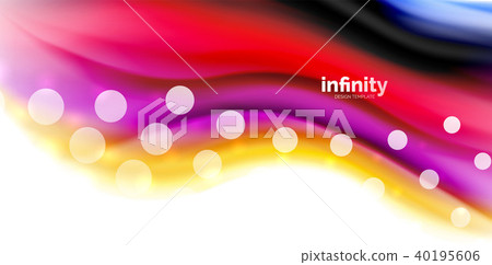 Vector flowing liqiud colors isolated on white, wave abstract background 40195606
