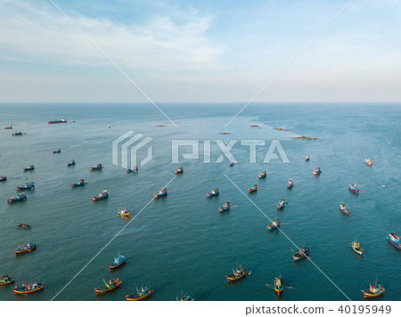 Aerial view fishing harbour market in Mui Ne Aerial view fishing harbour market in Mui Ne 40195949