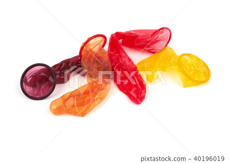 Colorful condoms isolated 40196019