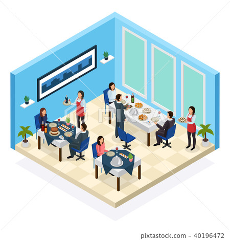 Restaurant Service Isometric Composition 40196472