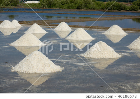 The white salt field on a sunny day The white salt field on a sunny day 40196578