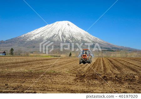 羊蹄山和拖拉機 40197020