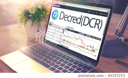 The Dynamics of Cost of DECRED onLaptop Screen. Cryptocurrency C 40197253
