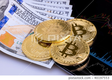 US Dollar bank and bitcoin putting on investment US Dollar bank and bitcoin putting on investment 40197553