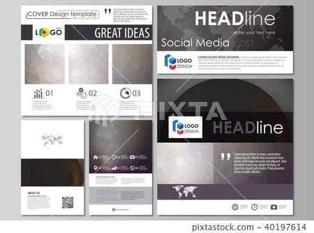 Social media posts set. Business templates. Easy editable design template, vector layouts in popular 40197614