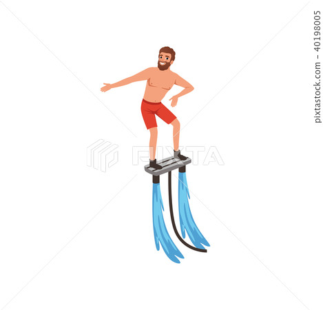 Man flyboarding, extreme water sport activity vector Illustration on a white background 40198005