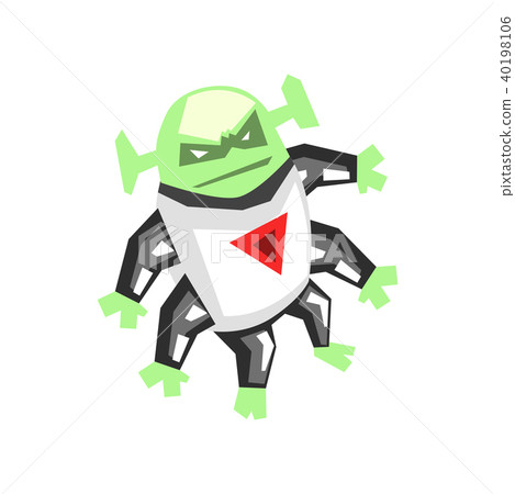 图库插图: allien, angry monster with six legs c