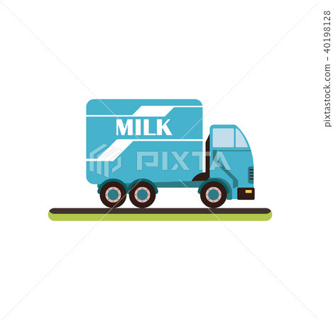 Dairy milk delivery service truck vector Illustration on a white background 40198128