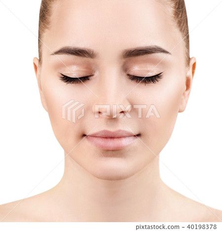 Beautiful sensual woman face close-up. 40198378