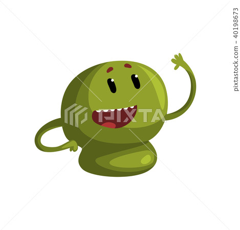 Cute cartoon green monster character with funny face vector Illustration on a white background Cute cartoon green monster character with funny face vector Illustration on a white background 40198673