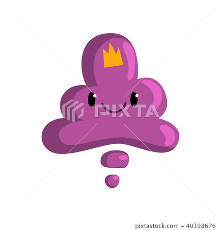 Cute cartoon purple monster character with funny face vector Illustration on a white background 40198676