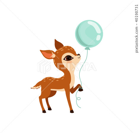 Cute little fawn character with balloon vector Illustration on a white background Cute little fawn character with balloon vector Illustration on a white background 40198731