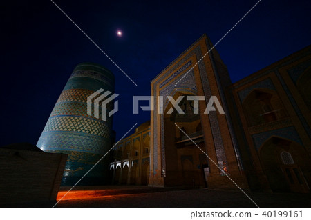 Khiva Calumaral夜視圖在烏茲別克斯坦 40199161