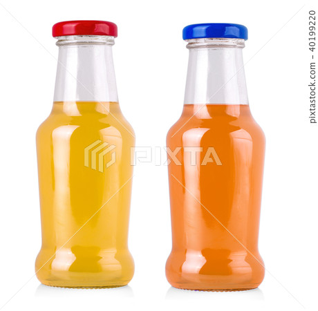 Red and orang juice bottles isolated Red and orang juice bottles isolated 40199220