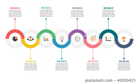 8 Parts infographic design vector and marketing - Stock Illustration ...