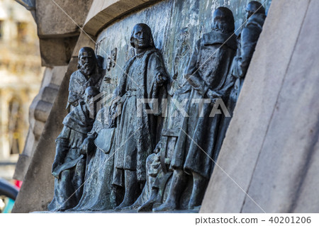 Elements of the monument to Columbus in Barcelona Elements of the monument to Columbus in Barcelona 40201206