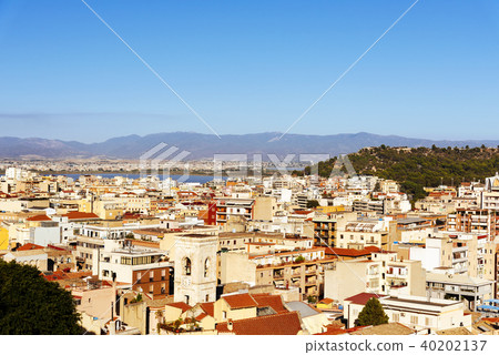 aerial view of Cagliari, in Sardinia, Italy 40202137