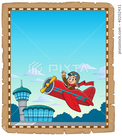 Parchment with retro airplane theme 1 40202431