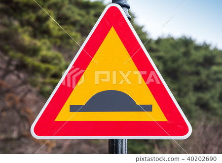 Speed Bump or Uneven Road, traffic sign Speed Bump or Uneven Road, traffic sign 40202690