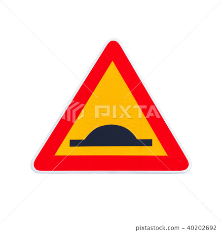Speed Hump, traffic sign isolated on white Speed Hump, traffic sign isolated on white 40202692