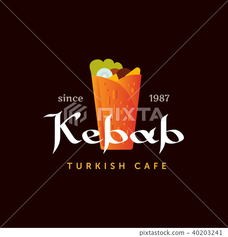 Doner kebab logo templates. Vector creative labels 40203241