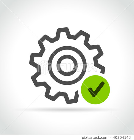 gear with green check mark icon - Stock Illustration [40204143] - PIXTA