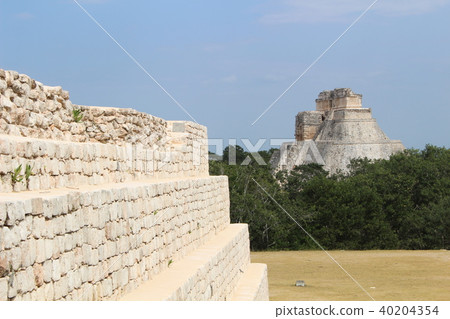 Pyramid of the Wizard World heritage Maya ruins Mexico 40204354