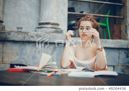 Female student studying Female student studying 40204436