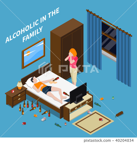 Family Problems Alcoholism Isometric Composition 40204834