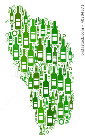 Dominica Island Map Composition of Wine Bottles and Circles Dominica Island Map Composition of Wine Bottles and Circles 40204871