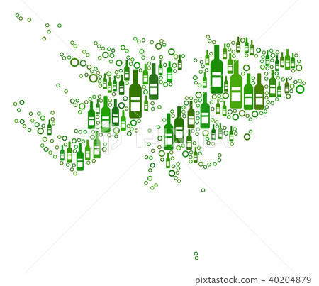 Falkland Islands Map Collage of Wine Bottles and Circles 40204879