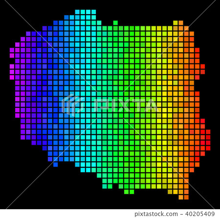 Bright Pixelated Poland Map Bright Pixelated Poland Map 40205409