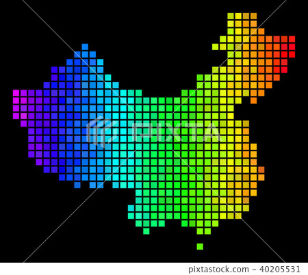 Bright Abstract China Map - Stock Illustration [40205531] - PIXTA