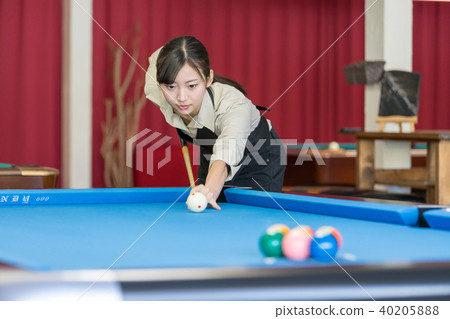 台球圖像女人騙子 40205888