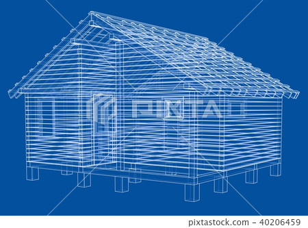 Bath house project. Vector 40206459